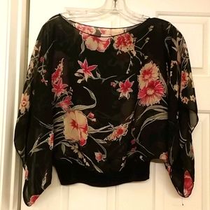 Cesem floral sheer summer blouse small
